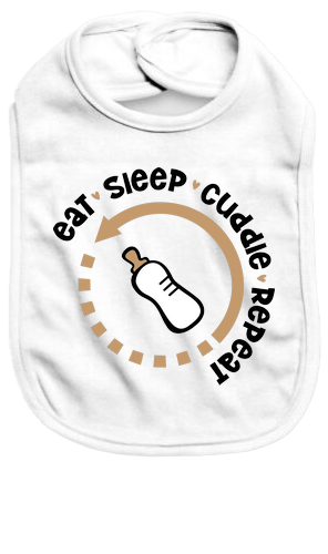 Eat sleep cuddle repeat - Baby Bib
