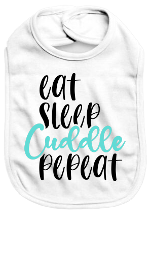 Eat sleep cuddle repeat - Baby Bib