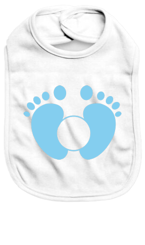 Blue Footprints - Baby Bib