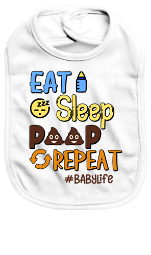 Eat sleep poop repeat - Baby Bib