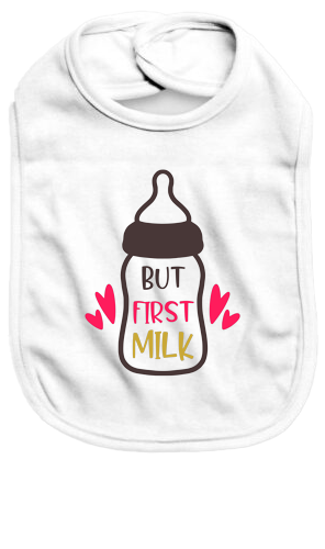 But first milk - Baby Bib - Baby Bib