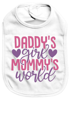 Daddy's girl mommy's world - Baby Bib - Baby Bib