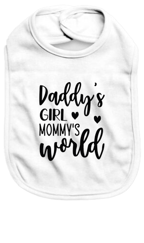 Daddy's girl mommy's world - Baby Bib - Baby Bib