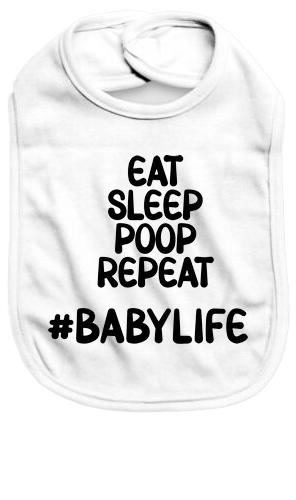 Eat sleep poop repeat - Baby Bib - Baby Bib